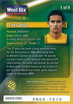 2007 Weet-Bix Socceroos #1 Tim Cahill Back