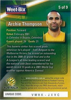 2007 Weet-Bix Socceroos #5 Archie Thompson Back
