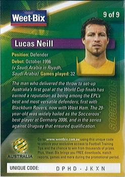 2007 Weet-Bix Socceroos #9 Lucas Neill Back