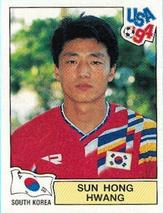 1994 Panini World Cup (International, Black Backs) #222 Hwang Sun-hong Front