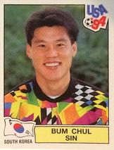 1994 Panini World Cup (International, Black Backs) #224 Chul Sin-bum Front