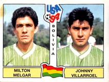 1994 Panini World Cup (International, Black Backs) #230 Milton Melgar / Johnny Villarroel Front