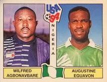 1994 Panini World Cup (International, Black Backs) #236 Wilfred / Augustine Eguavon Front