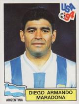 1994 Panini World Cup (International, Black Backs) #257 Diego Maradona Front