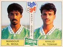 1994 Panini World Cup (International, Black Backs) #440 Mansour Al-Mosa / Khalid Al-Temawi Front