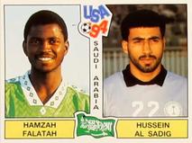 1994 Panini World Cup (International, Black Backs) #443 Hamzah Falatah / Hussein Al-Sadiq Front