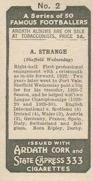 1934 Ardath Famous Footballers #2 Alfred Strange Back