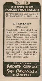 1934 Ardath Famous Footballers #16 George Stevenson Back