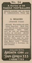 1934 Ardath Famous Footballers #24 Sam Weaver Back