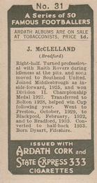 1934 Ardath Famous Footballers #31 James McClelland Back
