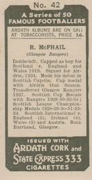 1934 Ardath Famous Footballers #42 Robert McPhail Back