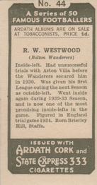 1934 Ardath Famous Footballers #44 Raymond Westwood Back