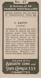 1934 Ardath Famous Footballers #47 Cliff Bastin Back