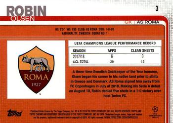 2018-19 Topps Chrome UEFA Champions League #3 Robin Olsen Back