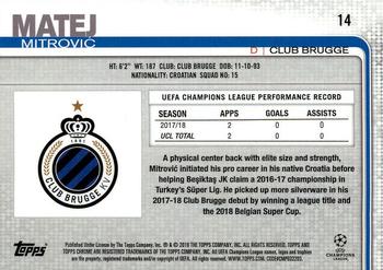 2018-19 Topps Chrome UEFA Champions League #14 Matej Mitrovic Back