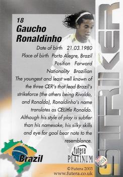2003 Futera Platinum World Football #18 Ronaldinho Back
