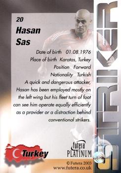 2003 Futera Platinum World Football #20 Hasan Sas Back