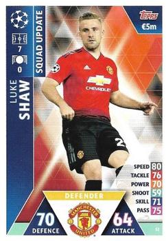 2019 Topps Match Attax UEFA Champions League Road To Madrid 19 #51 Luke Shaw Front