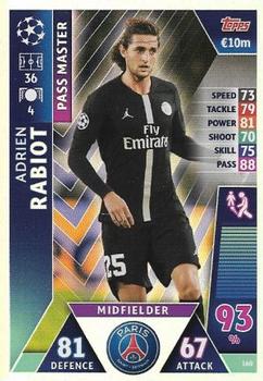2019 Topps Match Attax UEFA Champions League Road To Madrid 19 #160 Adrien Rabiot Front