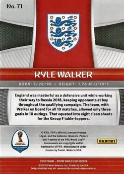 2018 Panini Prizm FIFA World Cup - Cyrillic #71 Kyle Walker Back