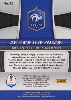2018 Panini Prizm FIFA World Cup - Cyrillic #75 Antoine Griezmann Back