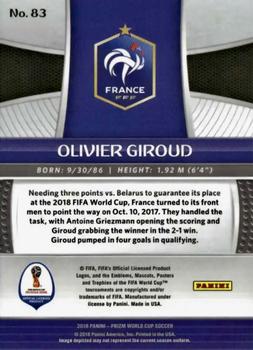 2018 Panini Prizm FIFA World Cup - Cyrillic #83 Olivier Giroud Back