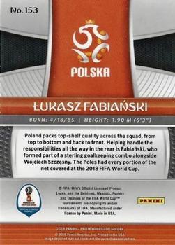 2018 Panini Prizm FIFA World Cup - Cyrillic #153 Lukasz Fabianski Back