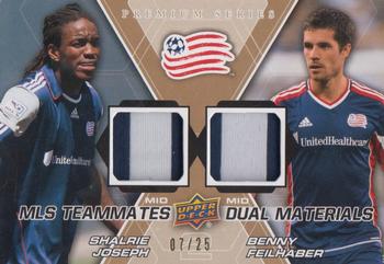 2012 Upper Deck MLS - MLS Teammates Dual Materials Premium Series #TM-NE2 Benny Feilhaber / Shalrie Joseph Front