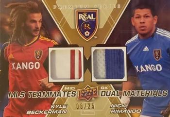 2012 Upper Deck MLS - MLS Teammates Dual Materials Premium Series #TM-RSL Nick Rimando / Kyle Beckerman Front
