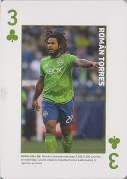 2018 CHI Franciscan Seattle Sounders FC Playing Cards #3♣ Roman Torres Front