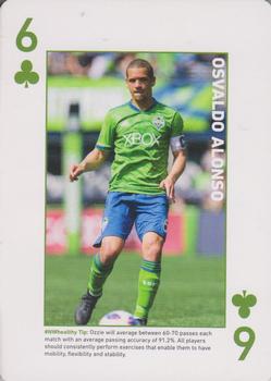2018 CHI Franciscan Seattle Sounders FC Playing Cards #6♣ Osvaldo Alonso Front