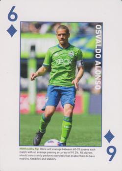 2018 CHI Franciscan Seattle Sounders FC Playing Cards #6♦ Osvaldo Alonso Front