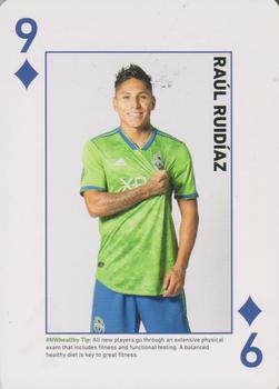 2018 CHI Franciscan Seattle Sounders FC Playing Cards #9♦ Raul Ruidiaz Front