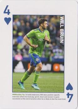 2018 CHI Franciscan Seattle Sounders FC Playing Cards #4♥ Will Bruin Front