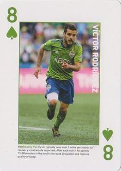 2018 CHI Franciscan Seattle Sounders FC Playing Cards #8♠ Victor Rodriguez Front