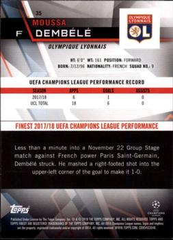 2018-19 Finest UEFA Champions League - Blue Refractor #35 Moussa Dembélé Back