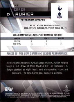 2018-19 Finest UEFA Champions League - Blue Refractor #43 Serge Aurier Back