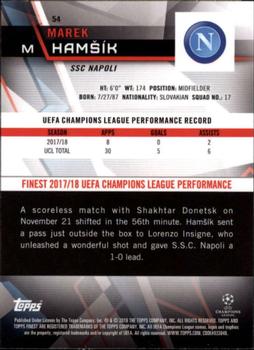 2018-19 Finest UEFA Champions League - Blue Refractor #54 Marek Hamšík Back