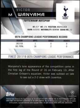 2018-19 Finest UEFA Champions League - Green Refractor #13 Victor Wanyama Back
