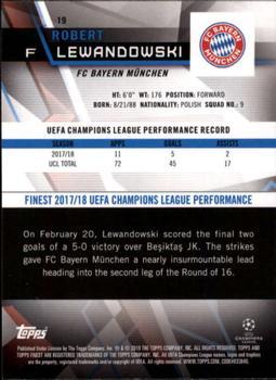 2018-19 Finest UEFA Champions League - Green Refractor #19 Robert Lewandowski Back