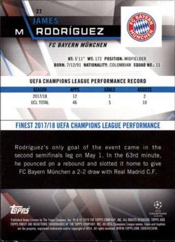 2018-19 Finest UEFA Champions League - Green Refractor #27 James Rodríguez Back