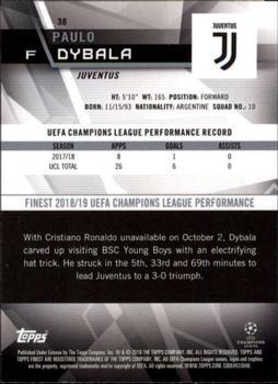 2018-19 Finest UEFA Champions League - Green Refractor #38 Paulo Dybala Back
