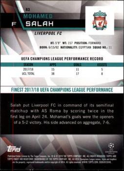 2018-19 Finest UEFA Champions League - Green Refractor #83 Mohamed Salah Back