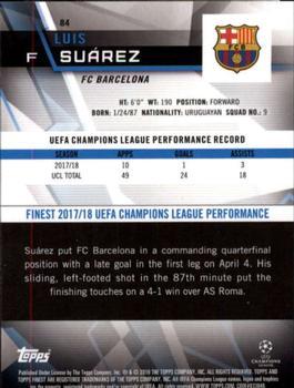2018-19 Finest UEFA Champions League - Green Refractor #84 Luis Suárez Back