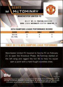 2018-19 Finest UEFA Champions League - Orange Refractor #16 Scott McTominay Back