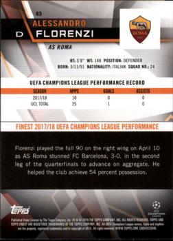 2018-19 Finest UEFA Champions League - Orange Refractor #65 Alessandro Florenzi Back