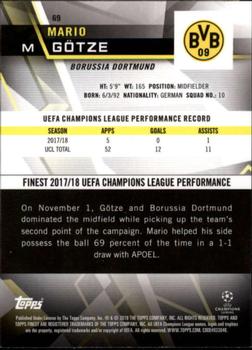 2018-19 Finest UEFA Champions League - Orange Refractor #69 Mario Götze Back