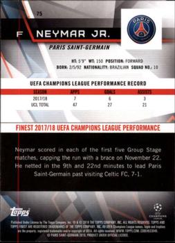 2018-19 Finest UEFA Champions League - Orange Refractor #75 Neymar Jr. Back