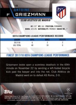 2018-19 Finest UEFA Champions League - Red Refractor #41 Antoine Griezmann Back
