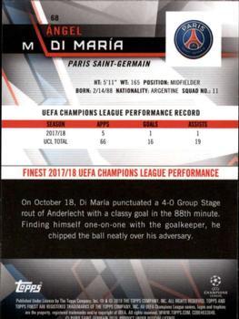 2018-19 Finest UEFA Champions League - Red Refractor #68 Ángel Di María Back
